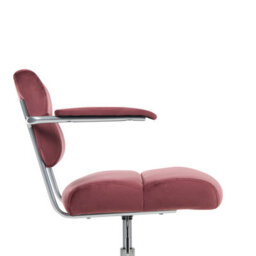 Beliani Desk Chair Candor Velvet Burgundy - thumbnail 5