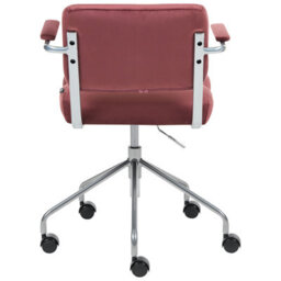 Beliani Desk Chair Candor Velvet Burgundy - thumbnail 6