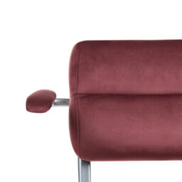 Beliani Desk Chair Candor Velvet Burgundy - thumbnail 7