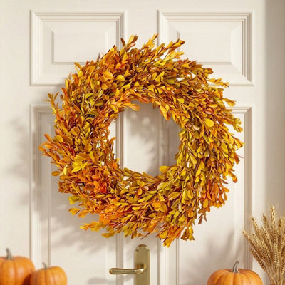 Garden Greatness Harvest Dried Autumn Leaf Wreath - image 1