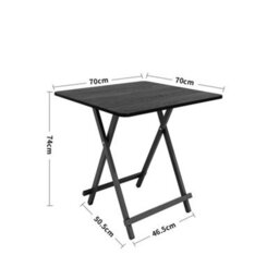 Living And Home Heavy Duty Square Black Wooden Folding Table With Metal Leg For Indoor 700 X 700 mm - thumbnail 6