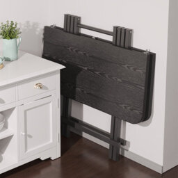 Living And Home Heavy Duty Square Black Wooden Folding Table With Metal Leg For Indoor 700 X 700 mm - thumbnail 2