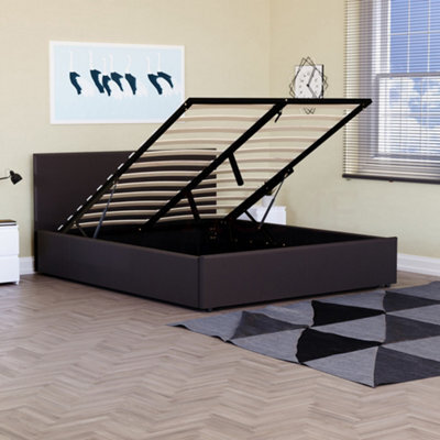Lassic Vida Designs Lisbon Brown 5Ft King Size Ottoman Ukfr Faux Leather Bed Frame - image 1
