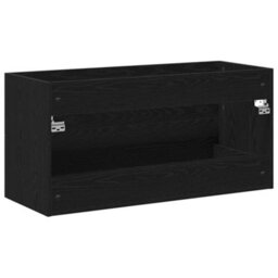 Berkfield Elegant Bathroom Sink Cabinet Black Oak 100X38.5X48 Cm Engineered Wood - thumbnail 8