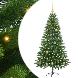 Vidaxl Christmas Tree With 150 Leds With Stand Green 150 Cm Pe - thumbnail 2