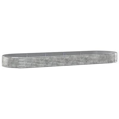 Berkfield Durable Garden Planter Powder-Coated Steel 450X140X36 Cm Silver - image 1