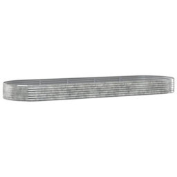 Berkfield Durable Garden Planter Powder-Coated Steel 450X140X36 Cm Silver - thumbnail 1