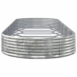 Berkfield Durable Garden Planter Powder-Coated Steel 450X140X36 Cm Silver - thumbnail 4