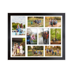 AK Frames 20X16 Matte Black Modern Multi Photo Frame With White Mount - Holds 9 Apertures (2X) 7X5, (7X) 6X4 Photos - thumbnail 1