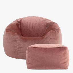 icon Kingston Classic Velvet Bean Bag Chair & Pouffe Pink Bean Bag Chair - thumbnail 4