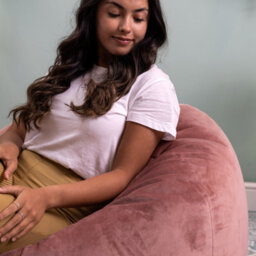 icon Kingston Classic Velvet Bean Bag Chair & Pouffe Pink Bean Bag Chair - thumbnail 5