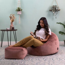 icon Kingston Classic Velvet Bean Bag Chair & Pouffe Pink Bean Bag Chair - thumbnail 2