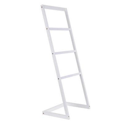 White Bamboo Freestanding Towel Rack Drying Stand & Holder With 4 Clothes Rails - image 1