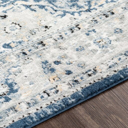 Livabliss Jolie-Vintage Blue Grey Beige Black Traditional Boho Living Dining Bedroom Rug 200 X 275 Cm Easy Care, Non Shedding - thumbnail 3