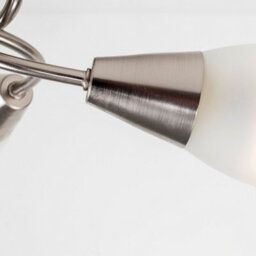 Valuelights Ricardo Modern 3 Way Brushed Chrome Ceiling Light Fitting With Frosted Glass Shades - Led Golfball Bulbs 3000K - thumbnail 3