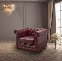 UK Leisure World Chesterfield Ox Red Faux Leather Sofa Set Suites Settee 3 2 1 Seater Armchair Brown - thumbnail 4