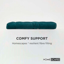 Homescapes Set Of 4 Teal Green Velvet Seat Pad Or Dining Chair Cushion 40 X 40 Cm Cotton Quilted Chair Pad For Indoor & Outdoor - thumbnail 5