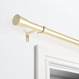 Ohs Curtain Pole Extendable 28mm Metal Finnials Twist End Rod 120-200Cm, Brass - thumbnail 2