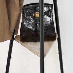 Industrial Entryway Coat Rack With Shelves For Bags And Clothes, Freestanding Frame, Grey And Black - thumbnail 5
