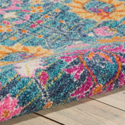 Blue Luxurious , Traditional Abstract , Floral Rug Easy To Clean Dining Room-160Cm X 221Cm - thumbnail 2