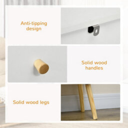 Wyld Haus Lerosa Scandi 3-Drawer White Chest With Natural Angled Wooden Legs 80W X 30D X 80H Cm - thumbnail 7