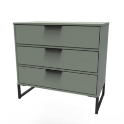 Tamworth 3 Drawer Chest Of Drawers In Reed Green (Ready Assembled) - thumbnail 3