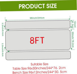 Picnic Table Cover Set With Bench Covers, 3 Pieces Waterproof Rectangular Tablecloth - thumbnail 2
