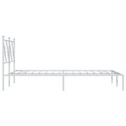 Berkfield Metal Bed Frame Without Mattress With Headboard White 120X200Cm - thumbnail 5