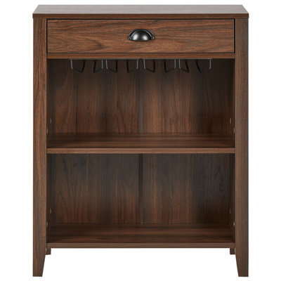 Wyld And Coco Sideboard Dark Brown Particle Board - 1 Drawer, 2 Shelves, Wall-Mountable - W66 X D30 X H80Cm - image 1