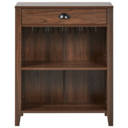 Wyld And Coco Sideboard Dark Brown Particle Board - 1 Drawer, 2 Shelves, Wall-Mountable - W66 X D30 X H80Cm - thumbnail 1