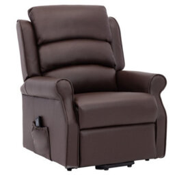 Morris Living The Perth - Dual Motor Riser Recliner Mobility Chair In Brown Plush Faux Leather