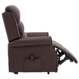 Morris Living The Perth - Dual Motor Riser Recliner Mobility Chair In Brown Plush Faux Leather - thumbnail 4
