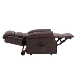 Morris Living The Perth - Dual Motor Riser Recliner Mobility Chair In Brown Plush Faux Leather - thumbnail 5