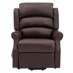 Morris Living The Perth - Dual Motor Riser Recliner Mobility Chair In Brown Plush Faux Leather - thumbnail 2
