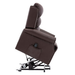 Morris Living The Perth - Dual Motor Riser Recliner Mobility Chair In Brown Plush Faux Leather - thumbnail 8