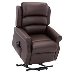 Morris Living The Perth - Dual Motor Riser Recliner Mobility Chair In Brown Plush Faux Leather - thumbnail 7