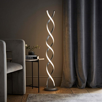 Valuelights Infinity Matte Silver Double Twist Integrated Led Floor Lamp - image 1