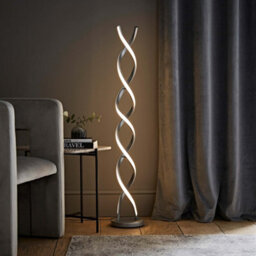 Valuelights Infinity Matte Silver Double Twist Integrated Led Floor Lamp