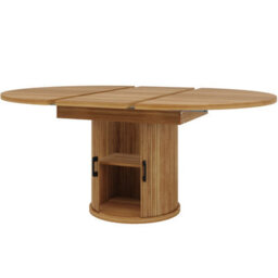 Matteo Extendable Round To Oval Dining Table With Integrated Storage - Walnut & Black Finish, 118-158Cm, Seats 6 - thumbnail 9