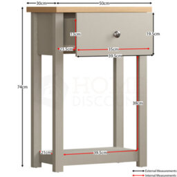 Lassic Vida Designs Arlington Grey 1 Drawer Console Table With Undershelf - thumbnail 2