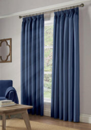Luxury Living Essential Room Darkening Pencil Pleat Curtains Blue - thumbnail 1