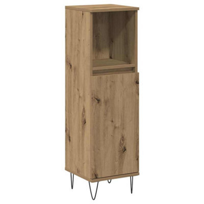 Berkfield Industrial Bathroom Cabinet Artisan Oak 30X30X100 Cm Engineered Wood