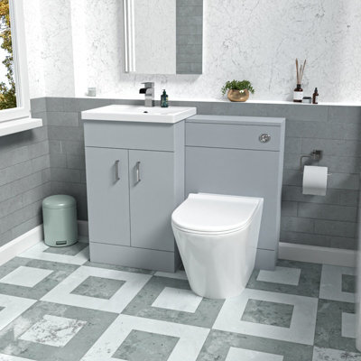 Nes Home Matte Grey 1000mm Vanity Basin Wc Vanity Unit & Btw Toilet - image 1