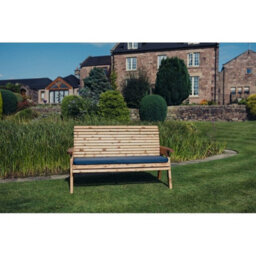 Churnet Valley Garden Furniture Ltd Valley 3 Seat Bench - Timber - L73 X W163 X H95 Cm - Garden Furniture - Fully Assembly - Set Of Waterproof Cushions Included - thumbnail 1