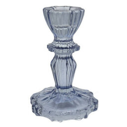 Glass Dinner Candle Holder - Blue X6