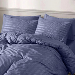 Ameha Stripe Duvet Set Reversible Bedding Set With Pillowcase Breathable Microfiber Quilt Cover Washed Blue Single Size 135X200Cm - thumbnail 8