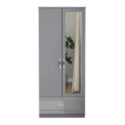 Gloss Grey Bedroom Wardrobe Furniture - thumbnail 4