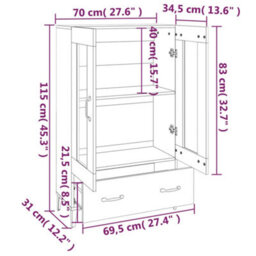 Berkfield Highboard White 70X31X115 Cm Engineered Wood - thumbnail 8