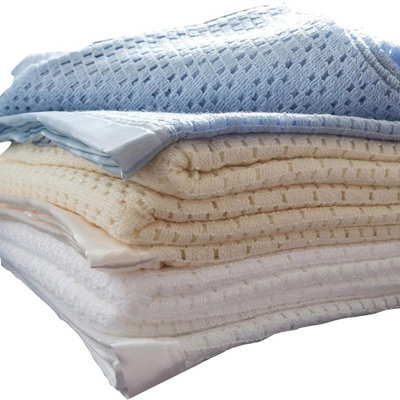 Just So Home Lightweight 100% Acrylic Cellular Blanket (King , Blue)