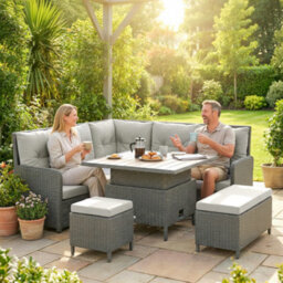 Outsunny 6 Pcs Rattan Garden Furniture Sectional Corner Sofa, Dark Grey - thumbnail 7